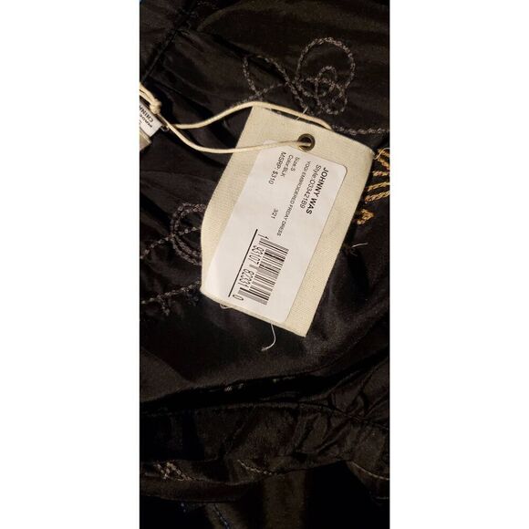Johnny Was Calme by Yogi Embroidered Silk Mini Dress — Black, NWT, Boho Chic - Picture 11 of 13